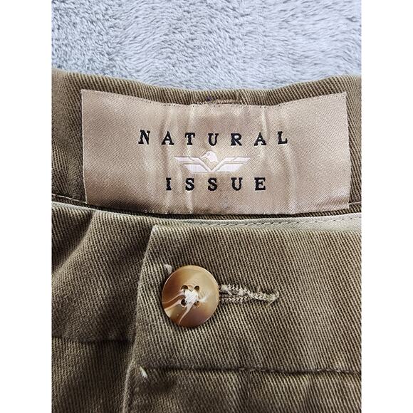 Natural Issue Flat Front Chino Pants Size W33 x L30 Brown Cotton Casual Office - Picture 4 of 11